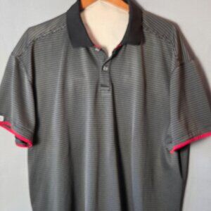 Callaway Golf Polo Shirt Men’s 3XB ( = 3XLBig) Black/ Gray Stripe Short Sleeve